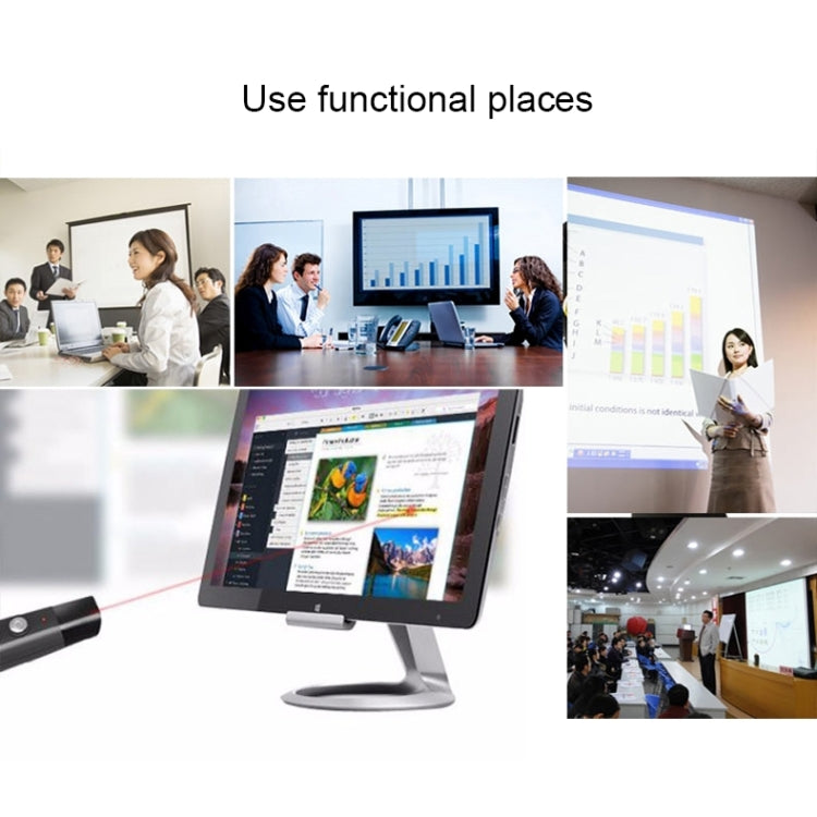 PP-1000 Presentación multimedia Control remoto de PowerPoint Puntero láser RF de 2,4 GHz con receptor USB