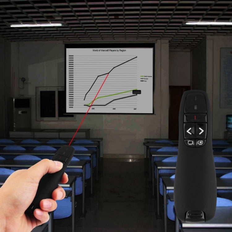 Presentador multimedia con puntero láser y receptor USB para proyector/PC/portátil, distancia de control: 15 m (R400)