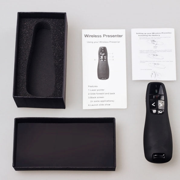 Presentador multimedia con puntero láser y receptor USB para proyector/PC/portátil, distancia de control: 15 m (R400)