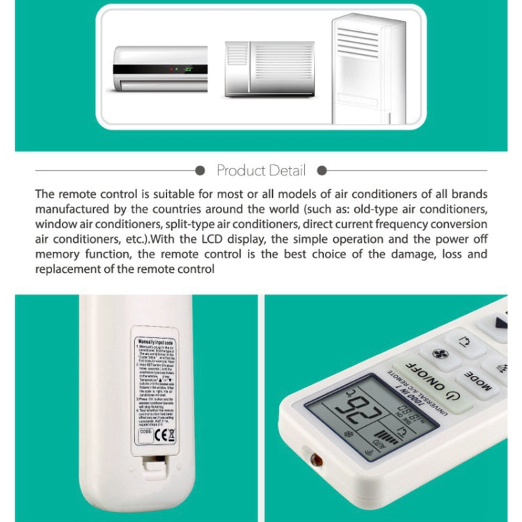 Control remoto universal de aire acondicionado Chunghop (K-108ES), K-108ES