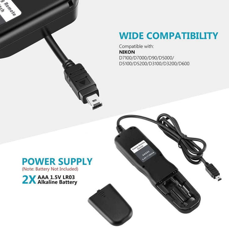 Aputure AP-TR3N Cable remoto del temporizador LCD para Nikon D5100,D3100, D7000, D5000, D90, AP-TR3N