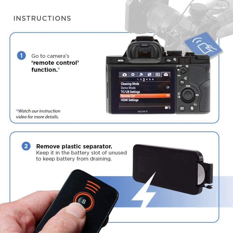 Control remoto por infrarrojos para cámara Sony, for Sony