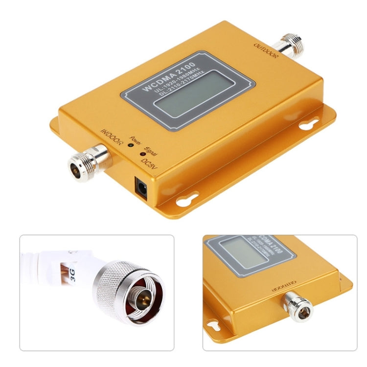Amplificador de señal de teléfono móvil WCDMA 2100MHz/repetidor de señal LCD con antena de ventosa, WCDMA 2100MHz