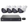 Kit NVR de cámara IP tipo bala de 4 canales H.264 720P HD, visión nocturna IR de 30 m, entrada de vídeo/audio compatible, 4CH H.264 720P