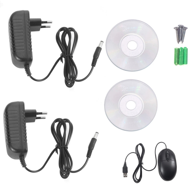 Kit NVR de cámara IP tipo bala de 4 canales H.264 720P HD, visión nocturna IR de 30 m, entrada de vídeo/audio compatible, 4CH H.264 720P