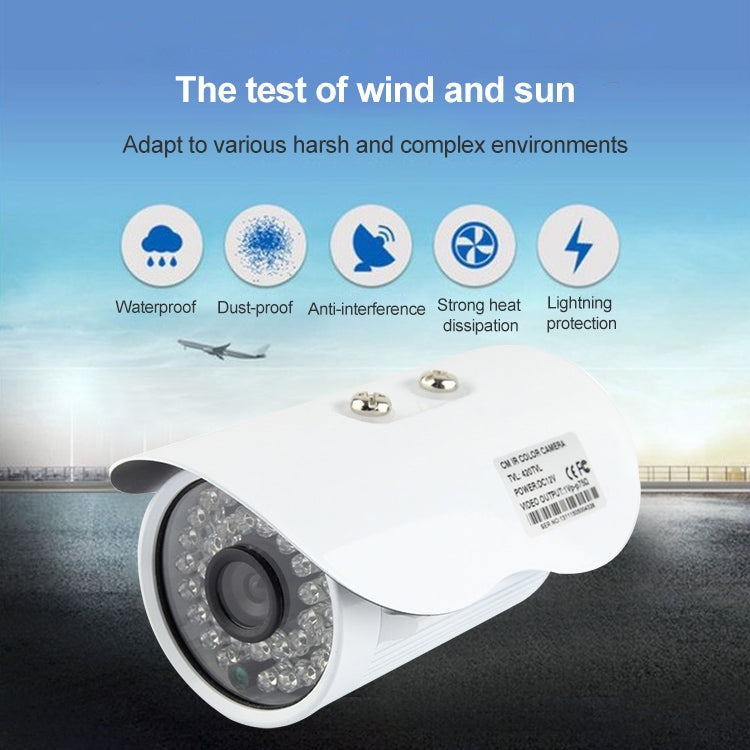 Cámara infrarroja en color de material metálico con lente CMOS 420TVL de 6 mm con 36 LED, distancia IR: 20 m, CMOS 103060 36LED