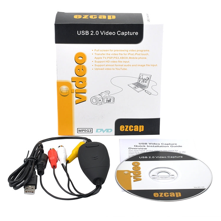 Captura de vídeo Ezcap USB 2.0, compatible con formato de grabación MPEG 2, sistema de TV: PAL/NTSC