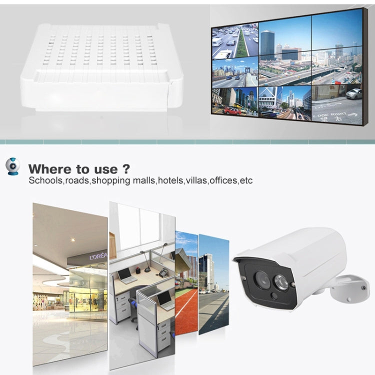 N4B7-Mini/L Kit NVR de cámara IP de 4 canales 720P de 1,0 megapíxeles, compatible con visión nocturna/detección de movimiento, distancia IR: 20 m, N4B7-Mini/L