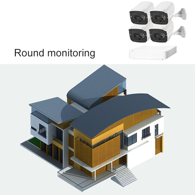N4B7-Mini/L Kit NVR de cámara IP de 4 canales 720P de 1,0 megapíxeles, compatible con visión nocturna/detección de movimiento, distancia IR: 20 m, N4B7-Mini/L