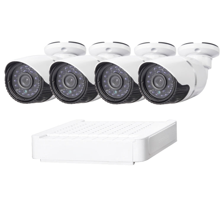N4B-Mini/L Kit NVR de cámara IP de 4 canales 720P de 1,0 megapíxeles, compatible con visión nocturna/detección de movimiento, distancia IR: 20 m, N4B-Mini/L
