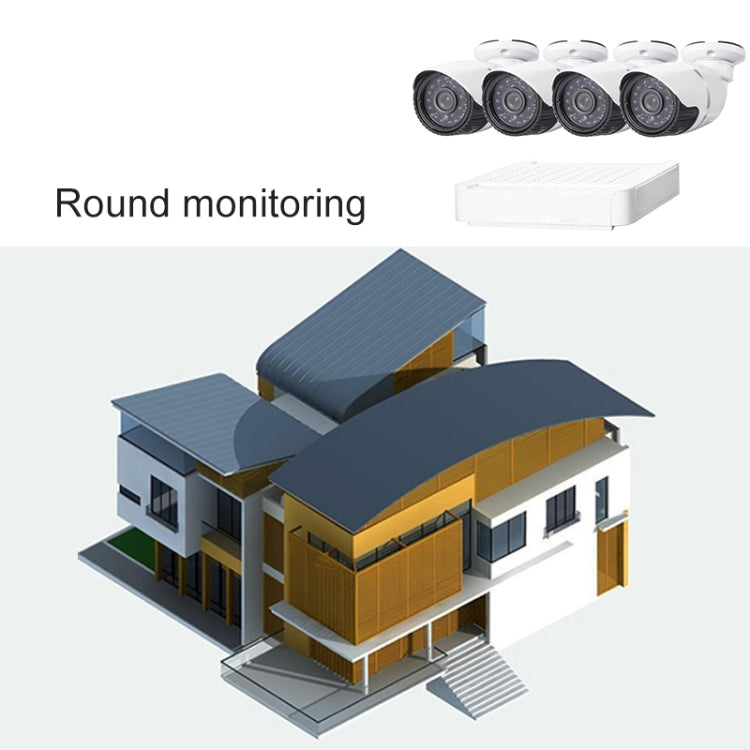 N4B-Mini/L Kit NVR de cámara IP de 4 canales 720P de 1,0 megapíxeles, compatible con visión nocturna/detección de movimiento, distancia IR: 20 m, N4B-Mini/L