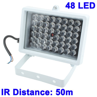 Luz auxiliar de 48 LED para cámara CCD, Distancia IR: 50 m (ZT-48W), Tamaño: 9x12,5x8 cm