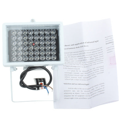 Luz auxiliar de 48 LED para cámara CCD, Distancia IR: 50 m (ZT-48W), Tamaño: 9x12,5x8 cm