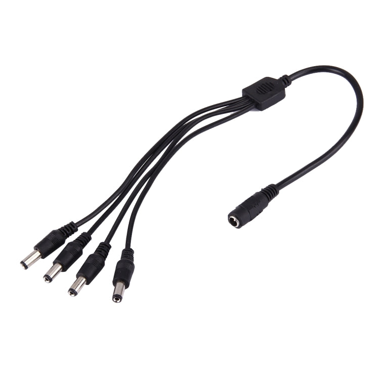 Cable de alimentación CC de 1 conector hembra a 4 macho de 5,5 x 2,1 mm