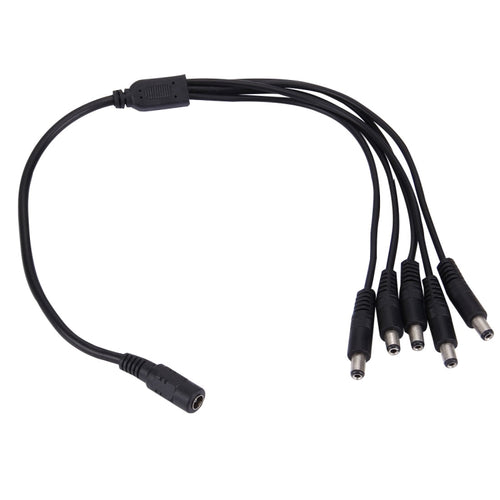 1 conector hembra a 5 macho Cable de alimentación CC de 5,5 x 2,1 mm