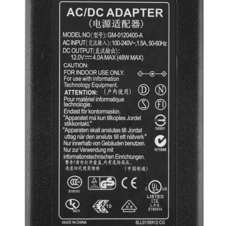 Adaptador de corriente alterna para DVR con enchufe europeo de 12V, 4A/8 canales, puntas de salida: 5,5 x 2,5 mm, EU Plug 12V 4A, AU Plug 12V 4A, UK Plug 12V 4A, US Plug 12V 4A