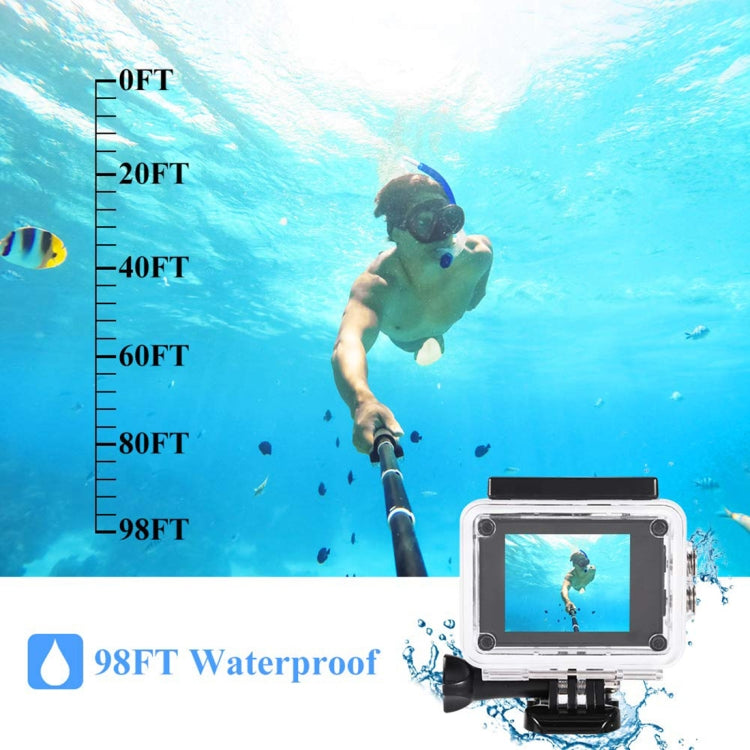 Videocámara deportiva SJ4000 Full HD 1080P LCD de 1,5 pulgadas con estuche impermeable, sensor CMOS de 12,0 megas, resistente al agua hasta 30 m