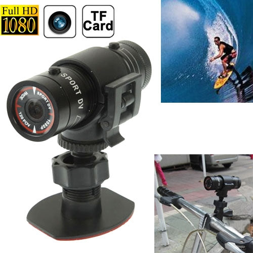 Cámara para casco de acción F9 Full HD 1080P/cámara deportiva/cámara para bicicleta, compatible con tarjeta TF, lente gran angular de 120 grados, F9