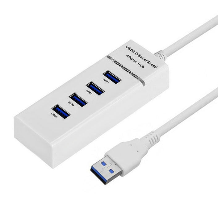 Divisor de concentrador USB 3.0 de 4 puertos con LED, súper velocidad 5 Gbps, BYL-P104, USB 3.0 (White), USB 3.0 (Black)