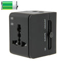 Adaptador universal de viaje con enchufe internacional 2.1A 2 USB UE / AU / Reino Unido / EE. UU., 2.1A