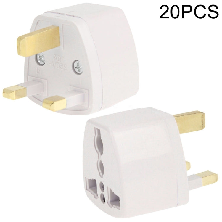 Adaptador de enchufe de 20 piezas, adaptador de corriente de viaje con enchufe para Reino Unido, UK Plug(20 PCS)