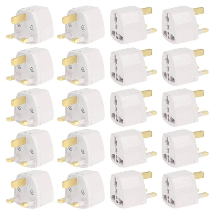 Adaptador de enchufe de 20 piezas, adaptador de corriente de viaje con enchufe para Reino Unido, UK Plug(20 PCS)