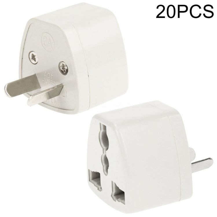 Adaptador de enchufe de 20 piezas, adaptador de corriente de viaje con enchufe AU, AU Plug(20 PCS)
