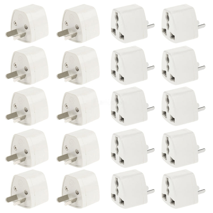 Adaptador de enchufe de 20 piezas, adaptador de corriente de viaje con enchufe AU, AU Plug(20 PCS)