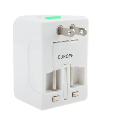 Enchufe adaptador de corriente alterna universal para viajes de EE. UU./UE/AU/Reino Unido con toma de cargador USB, With USB Port