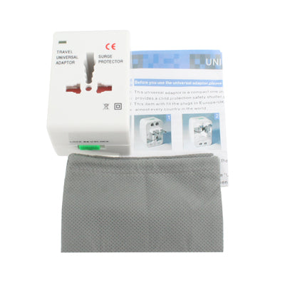 Enchufe adaptador de corriente alterna universal para viajes de EE. UU./UE/AU/Reino Unido con toma de cargador USB, With USB Port