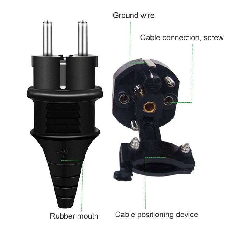 Adaptador de enchufe, adaptador de corriente de viaje con enchufe de la UE, EU Plug Male