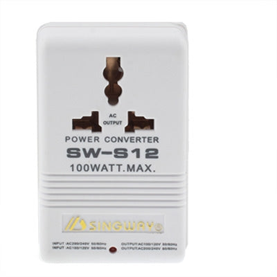 Adaptador de enchufe estadounidense, convertidor de potencia de 100 W AC117 V a AC230 V, 100W