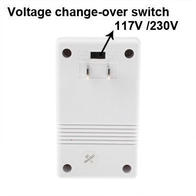 Adaptador de enchufe estadounidense, convertidor de potencia de 100 W AC117 V a AC230 V, 100W