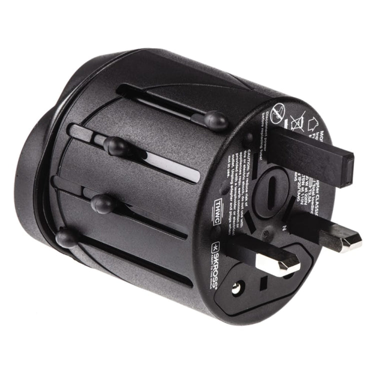 Adaptador universal de viaje con enchufe todo en 1 UE + AU + Reino Unido + EE. UU., Tamaño: 60 x 58 x 56 mm