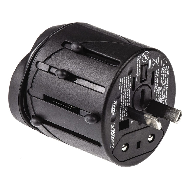 Adaptador universal de viaje con enchufe todo en 1 UE + AU + Reino Unido + EE. UU., Tamaño: 60 x 58 x 56 mm