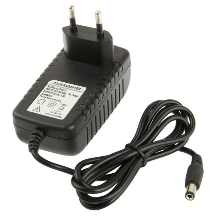 Adaptador de corriente CA 100-240 V a CC 12 V 2 A de alta calidad, puntas: 5,5 x 2,1 mm, longitud del cable: 1 m, EU Plug DC 12V 2A, US Plug DC 12V 2A