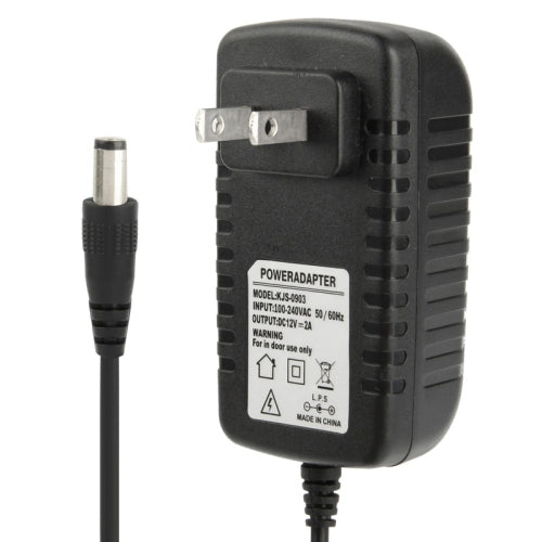 Adaptador de corriente CA 100-240 V a CC 12 V 2 A de alta calidad, puntas: 5,5 x 2,1 mm, longitud del cable: 1 m, EU Plug DC 12V 2A, US Plug DC 12V 2A