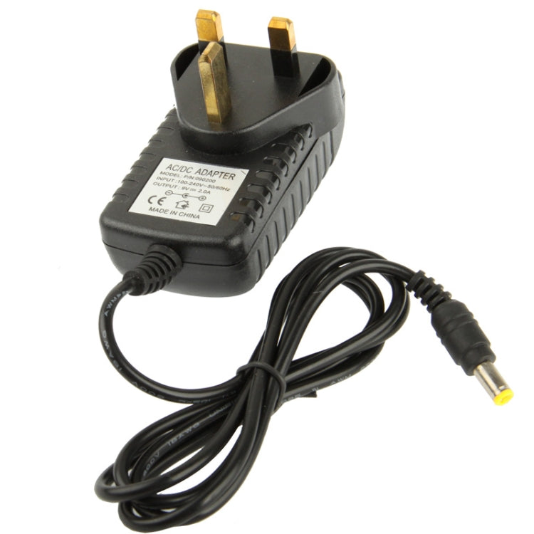 Adaptador de corriente CA 100-240 V a CC 9 V 2 A con enchufe británico de alta calidad, puntas: 5,5 x 2,1 mm, longitud del cable: 1 m, UK Plug DC 9V 2A