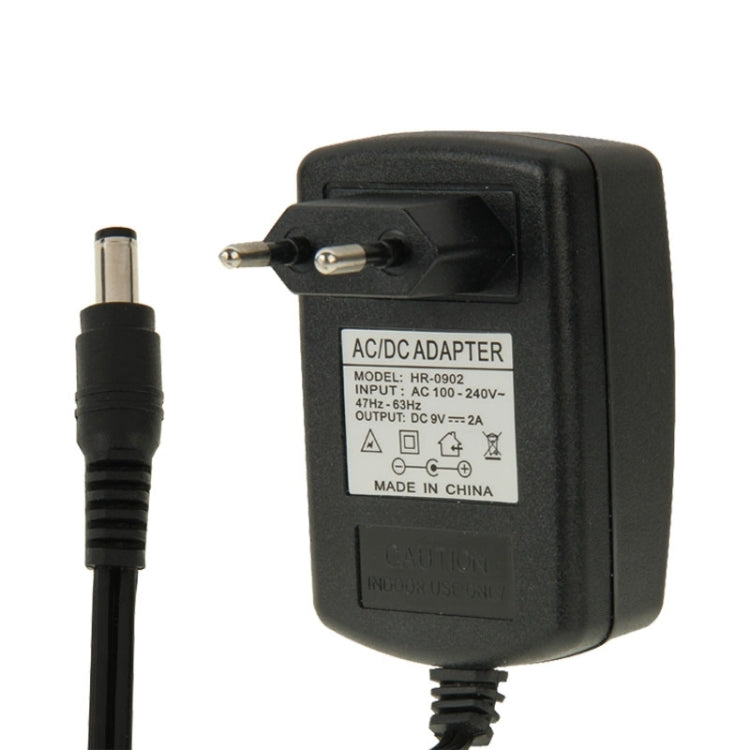 Adaptador de corriente de CA 100-240 V a CC de 9 V 2 A con enchufe europeo de alta calidad, puntas: 5,5 x 2,1 mm, longitud del cable: 1 m, EU Plug DC 9V 2A