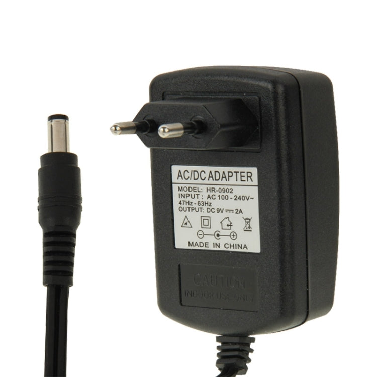 Adaptador de corriente de CA 100-240 V a CC de 9 V 2 A con enchufe europeo de alta calidad, puntas: 5,5 x 2,1 mm, longitud del cable: 1 m, EU Plug DC 9V 2A