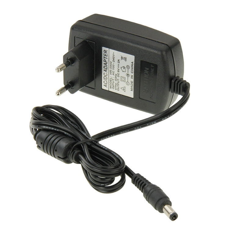 Adaptador de corriente de CA 100-240 V a CC de 9 V 2 A con enchufe europeo de alta calidad, puntas: 5,5 x 2,1 mm, longitud del cable: 1 m, EU Plug DC 9V 2A