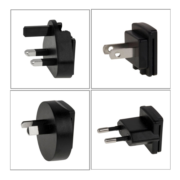 Enchufe europeo 4 en 1 + enchufe estadounidense + enchufe británico + enchufe australiano Adaptador de corriente CA 100-240 V a CC 12 V 3 A, puntas: 5,5 x 2,1 mm, longitud del cable: aproximadamente 1,2 m, EU+US+UK+AU Plug