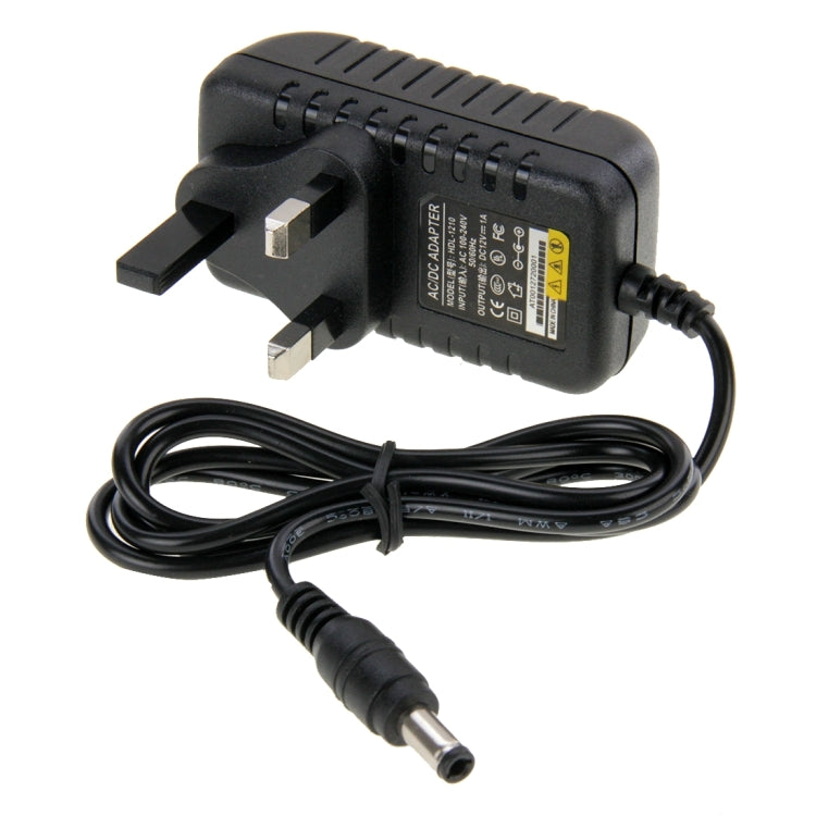 Adaptador de corriente CA 100-240 V a CC 12 V 1 A, puntas: 5,5 x 2,1 mm, longitud del cable: aproximadamente 90 cm, DC 12V 1A, UK Plug