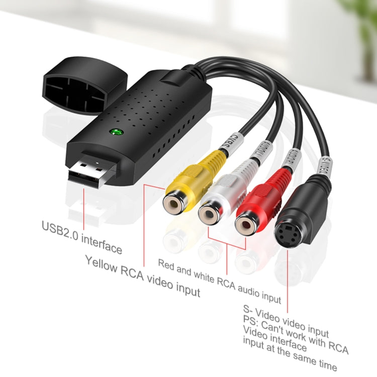 DVD Maker USB 2.0 Captura y edición de vídeo (Easy CAP), compatible con formato de compresión MPEG-1/MPEG-2, chip: MA2106, DC60, MA2106 Chip, EM2860 Chip