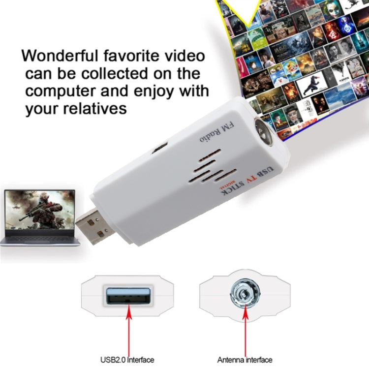 Stick de TV analógica USB, vea TV analógica en su PC, con AV IN, adecuado para todo el mundo, TV Stick