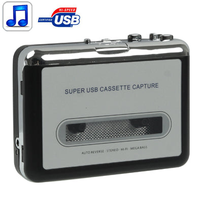 Cinta a PC Super USB Cassette a MP3 Convertidor Captura Audio Reproductor de música, Tape to MP3 Black