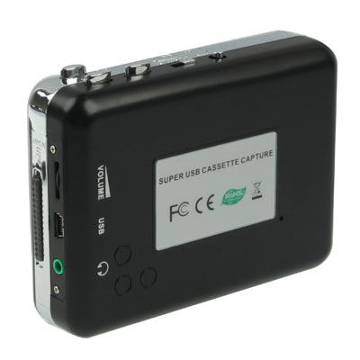 Cinta a PC Super USB Cassette a MP3 Convertidor Captura Audio Reproductor de música, Tape to MP3 Black
