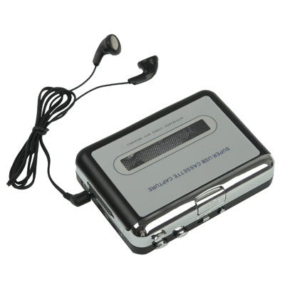 Cinta a PC Super USB Cassette a MP3 Convertidor Captura Audio Reproductor de música, Tape to MP3 Black
