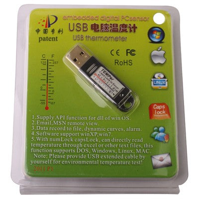 Termómetro USB/Sensor de PC digital integrado, rango de temperatura: -67 grados Fahrenheit a 257 grados Fahrenheit