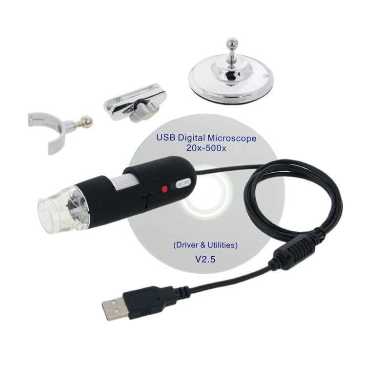 Microscopio digital USB 2.0 de 1,3 megapíxeles 500X con 8 LED, 500X